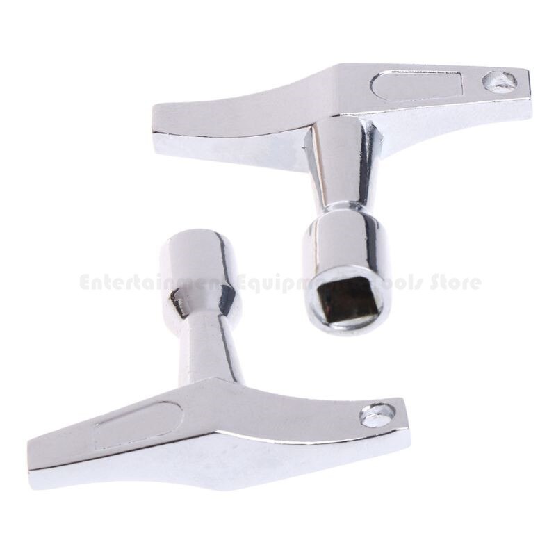 2pcs Portable Alloy Drum Key Regulator Standard Square Mouth Drum Wrench with Keyhole Percussion Instruments Parts