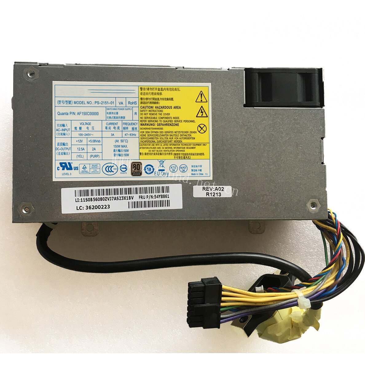 100% test for power supply for PS-2151-01 PC9051 54Y8861 03T6440 89Y1686 150W 16*8*4cm Work Good