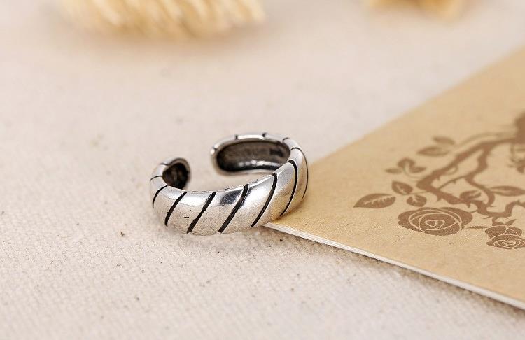 Bohemian Vintage 925 Sterling Silver Round Rings For Women Wedding Party Girls Open Finger Rings Jewelry