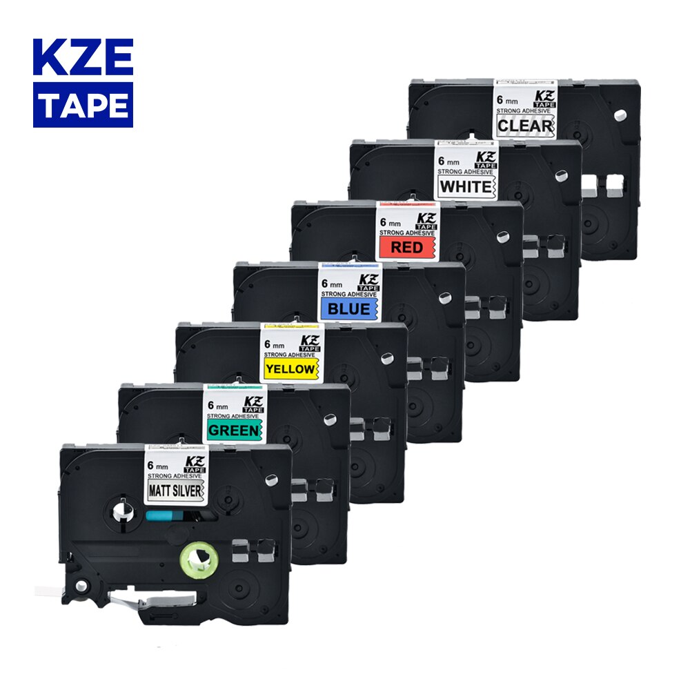 6mm multifarvet stærkt klæbende tape tape tze tape til brother p-touch printere som tze -s211 tze -s111 tzes 411 tze -s511 tze -s611