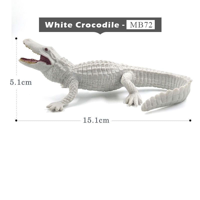 Chimpanzee Panda Crocodile blanc Koala | Modèle d'animal en forme de cygne, décoration de maison, accessoires de décoration féerique de jardin: White Crocodile