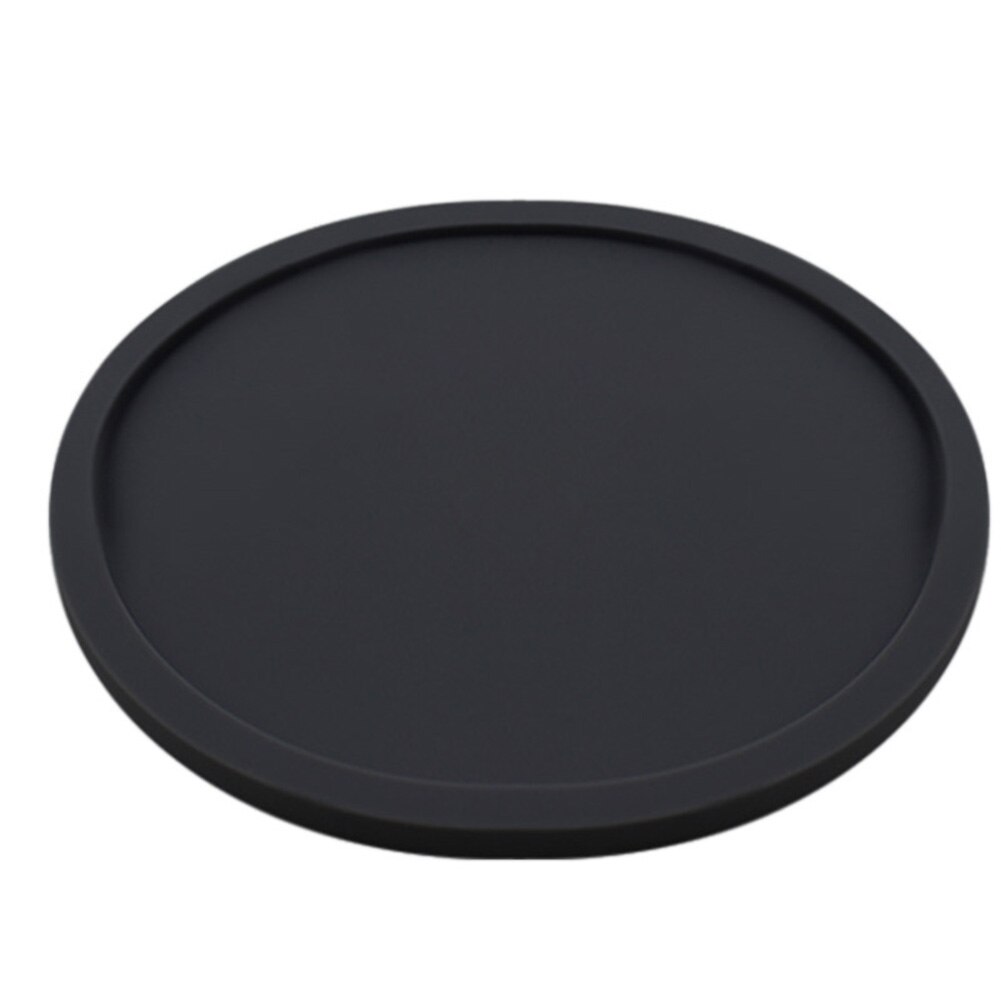 Premium Rubber Siliconen Onderzetters Antislip Ronde Zachte Lip Koffie Bier Mok Wijn Glazen Fles Pad Mat: Black
