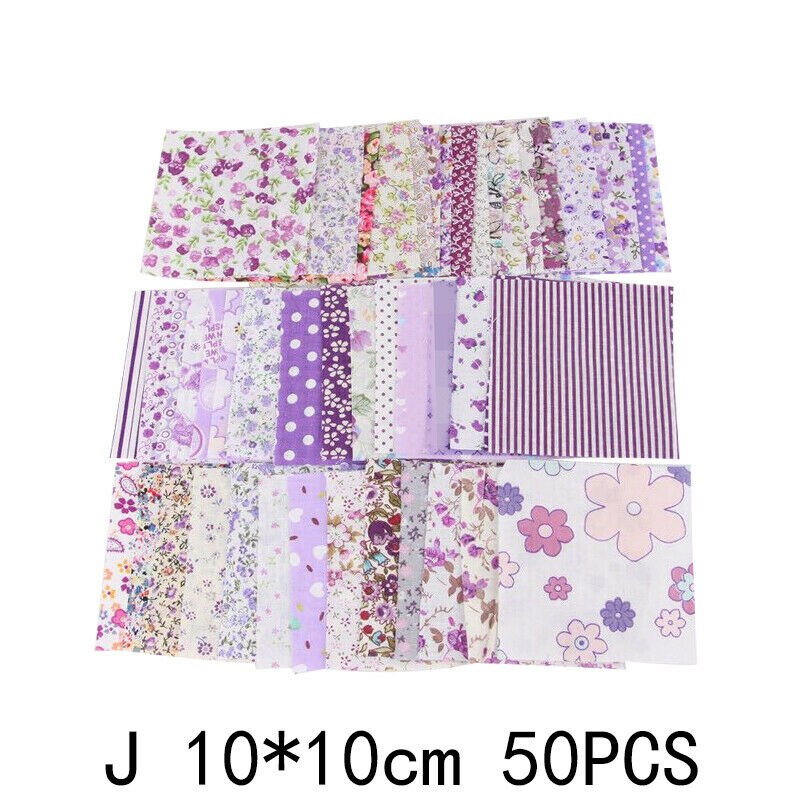 50 Stks/set 10*10Cm Vierkante Bloemenprint 100% Katoen Stof Patchwork Doek Craft Naaien Kleding Handgemaakte Materiaal Diy accessoires