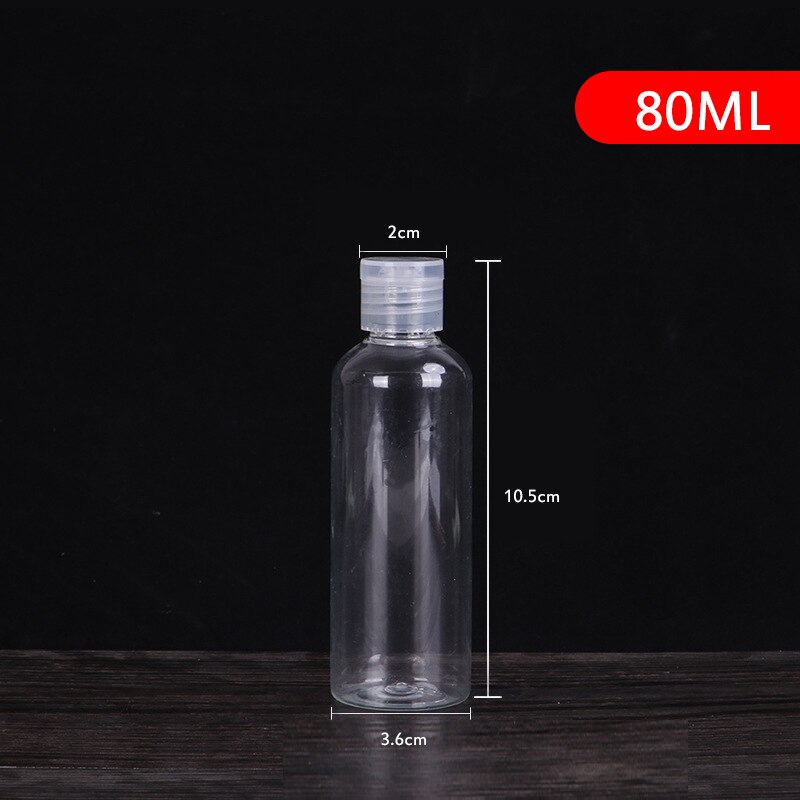 1 Stuks 250Ml/30Ml/5Ml Plastic Clear Lege Seal Flessen Pack Clamshell Water Fles Flip top Cap Verpakking Mini Vloeibare Container: 80ml
