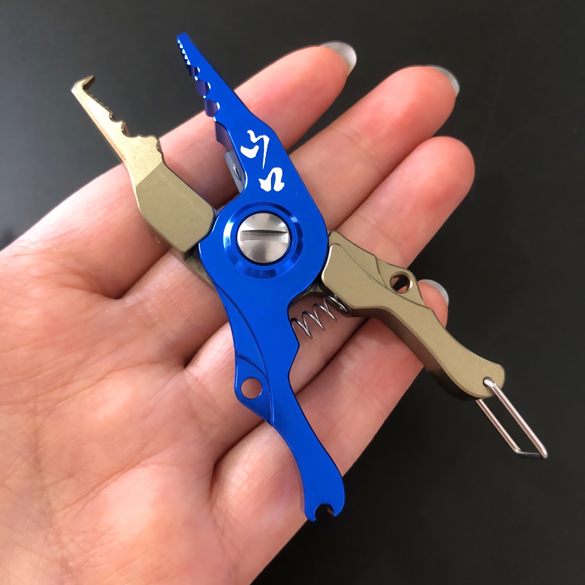 Mini Aluminium Legierung Angeln Zangen Griff einstellen Angelgerät Haken Erholen Cutter Linie Teilt Ring Angeln Werkzeug: SUNKO Blau