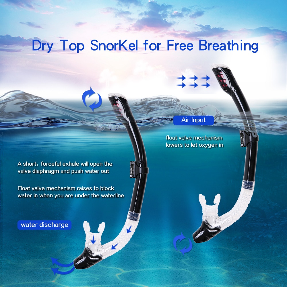 Snorkel Set Scuba Diving Mask Set Anti Leak Dry Top Snorkel Gear Kit Panoramic Silicone Anti Fog Goggle For Swimming Snorkeling