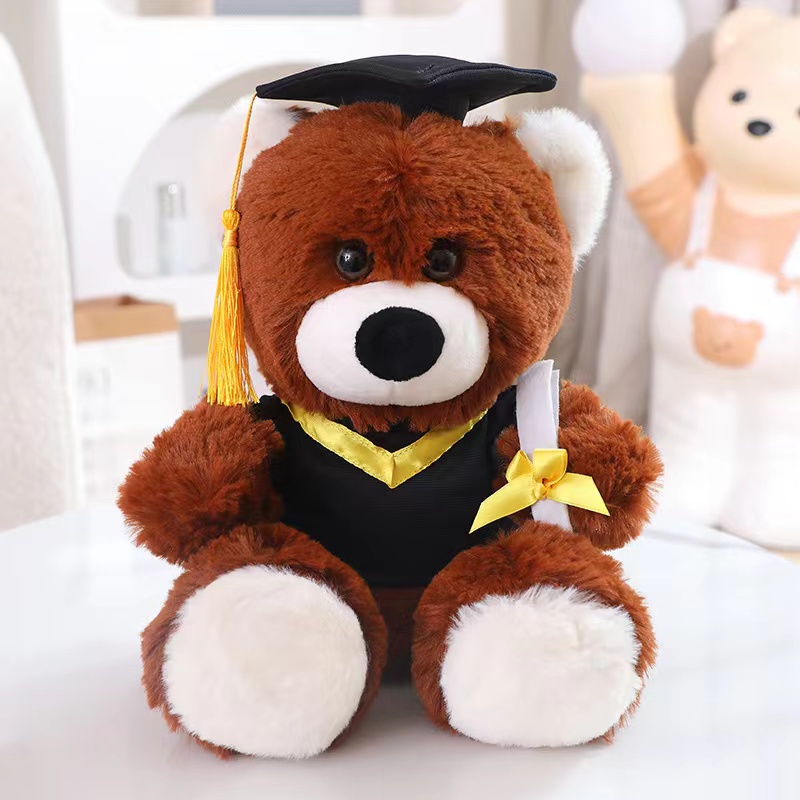 Muñecos de peluche graduados, Doctor, capibara, búho, oso, juguete de peluche, lindo Animal relleno, muñeca de juguete, almohada suave de dibujos animados, de graduación