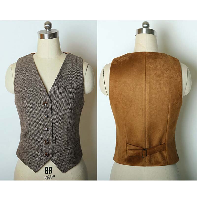 3 peça conjunto de lã feminino calças ternos fino trabalho wear escritório senhoras manga longa blazer + colete + calças terno feminino: Vest / XXL