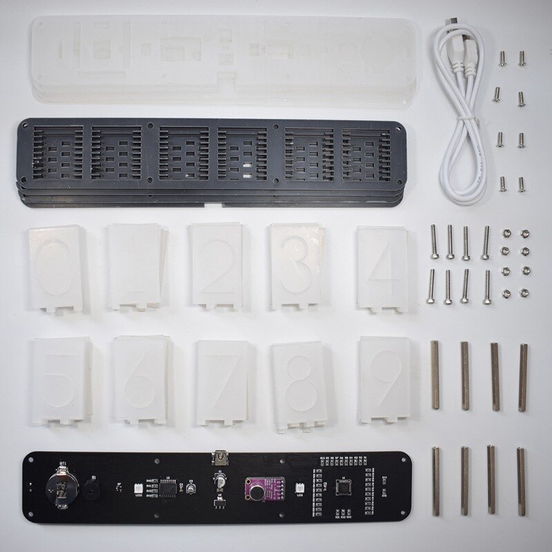 Nixie Tube Clock Digital Led Alarm Clock Kit Large Font 6-Digit Display Rgb Nixie Tube Clock Large DIY Clock