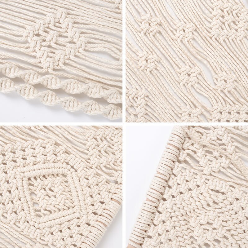 Ręcznie tkane gobeliny półka styl Boho wiszące robić pokoju ściany wiszące dekoracyjne półki robić przechowywania DIY kutas koronki