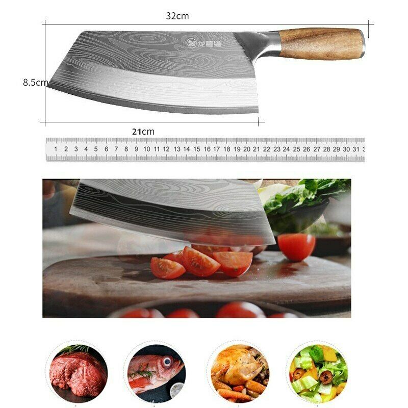 Japanse Damascus Koksmes Voor Keuken Cleaver Hakken Vlees Rvs Handgemaakte Gesmeed Keukenmes Koken Gereedschap