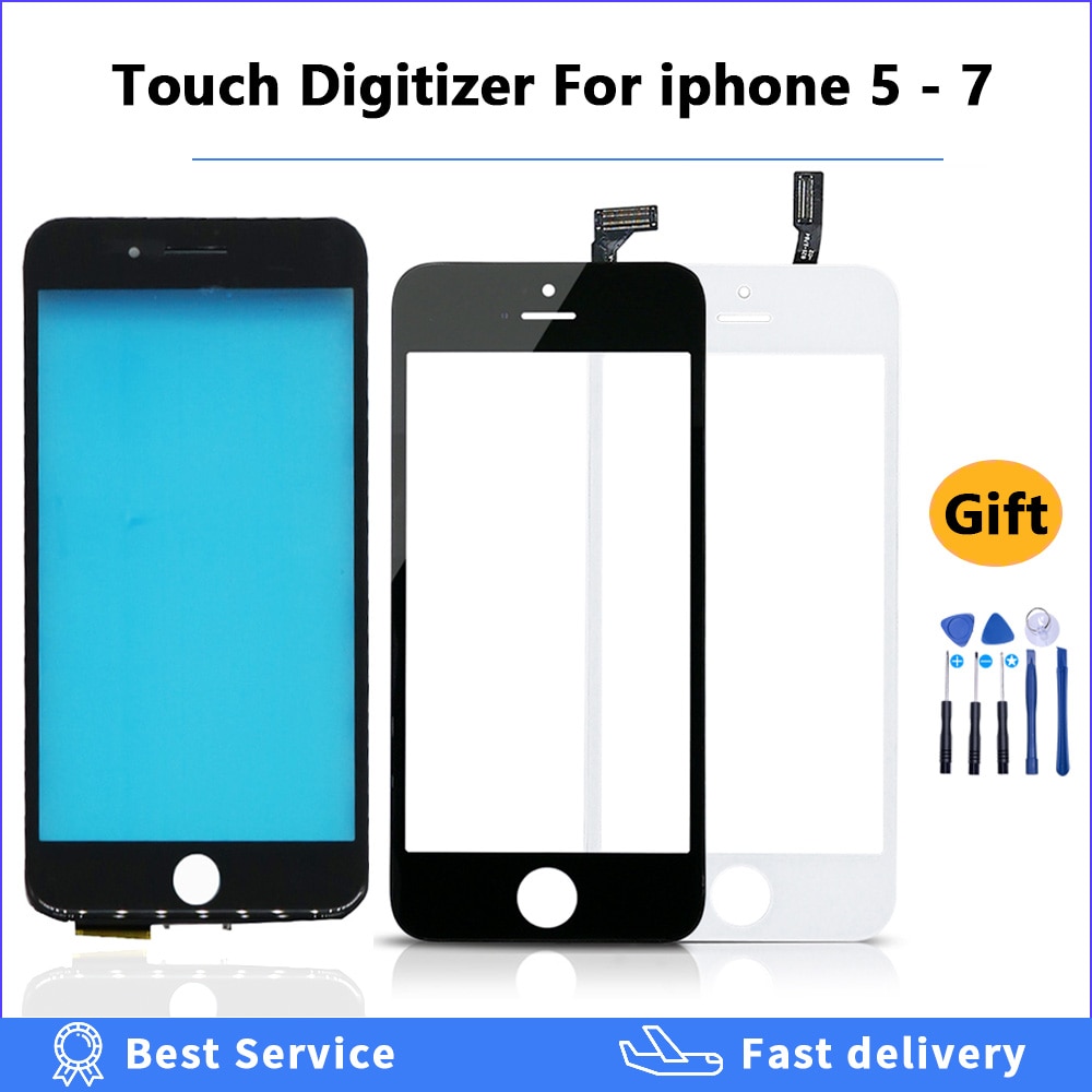 Touch Digitizer For iPhone 6 6S plus 5 5s 5c se Front Touch Panel Glass Lens with Frame Touch screen Accessories + repair tools