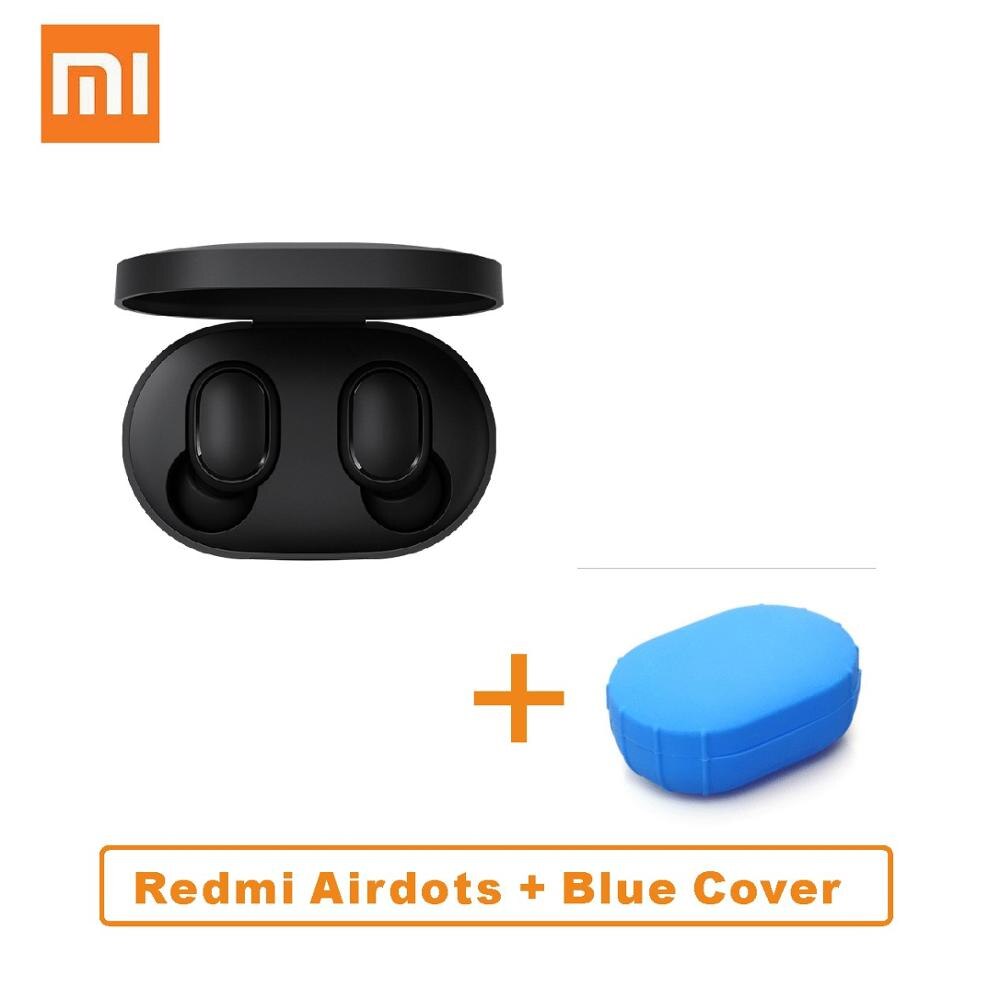 In Stock Original Xiaomi Redmi Airdots TWS Bluetooth Earphone Stereo bass BT 5.0 Eeadphones Mic Handsfree Earbuds AI Control: CN BLUE