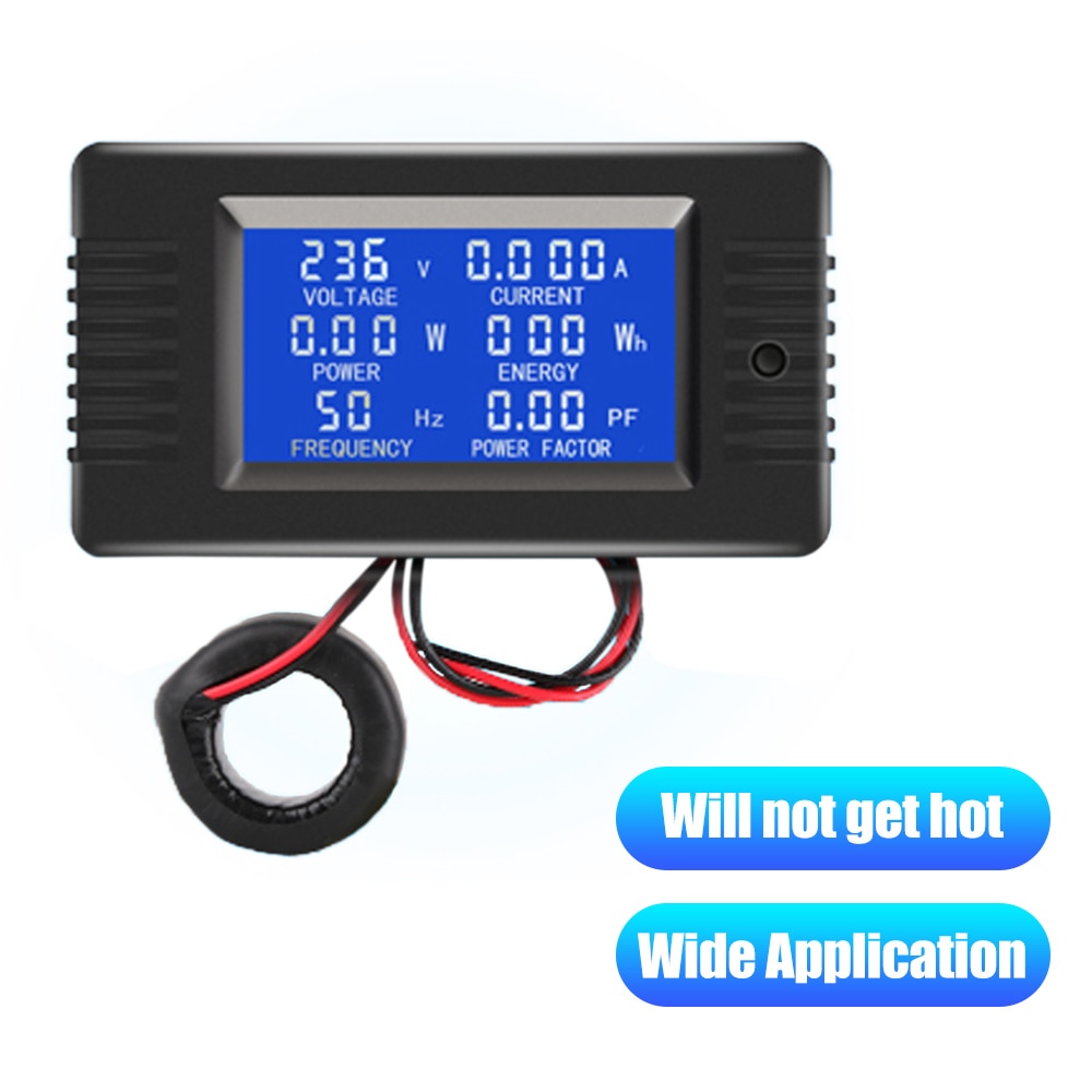 1pcs Open CT/Close CT AC Digital Display Power Monitor Meter Voltmeter Ammeter Frequency Factor Meter 100A