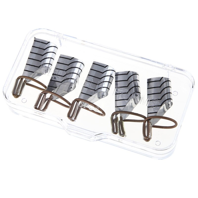 Pochoirs à ongles réutilisables en aluminium, Gel UV, outil pour Nail Art, Extension de vernis à ongles, formes de protection, outils d&#39;aide pour les ongles, 5 pièces