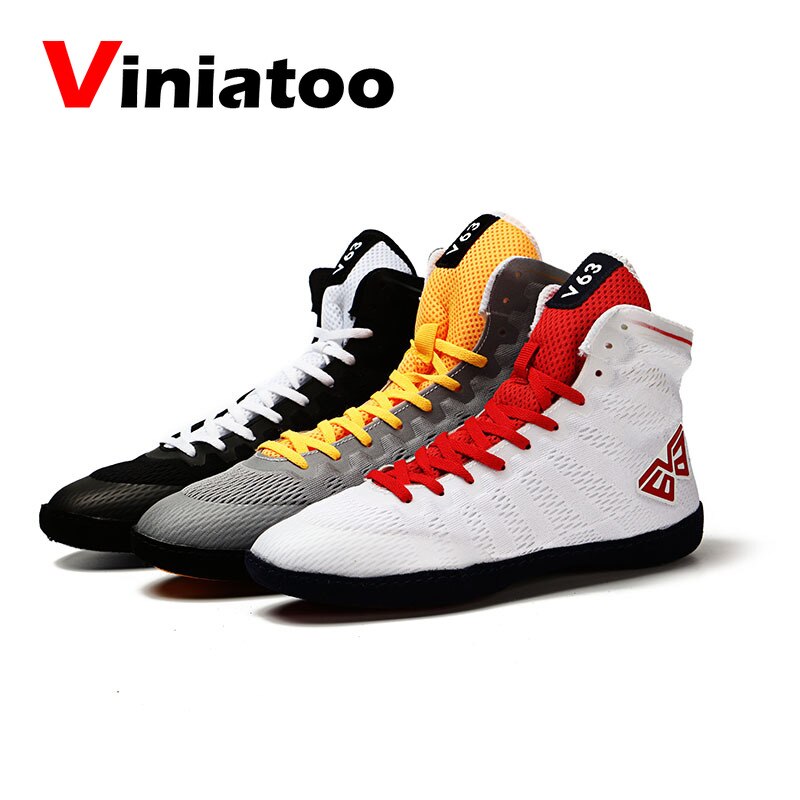 White Wrestling Shoes Men Breathable Anti Slip Fighting Training Sneakers Male Soft Boxing Wrestling Shoes