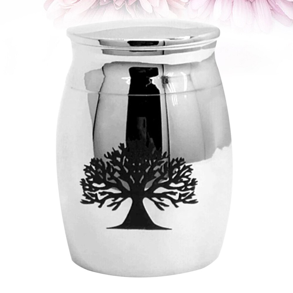 Stainless Steel Cinerary Funerary Urn Jar Opening the Urn Container