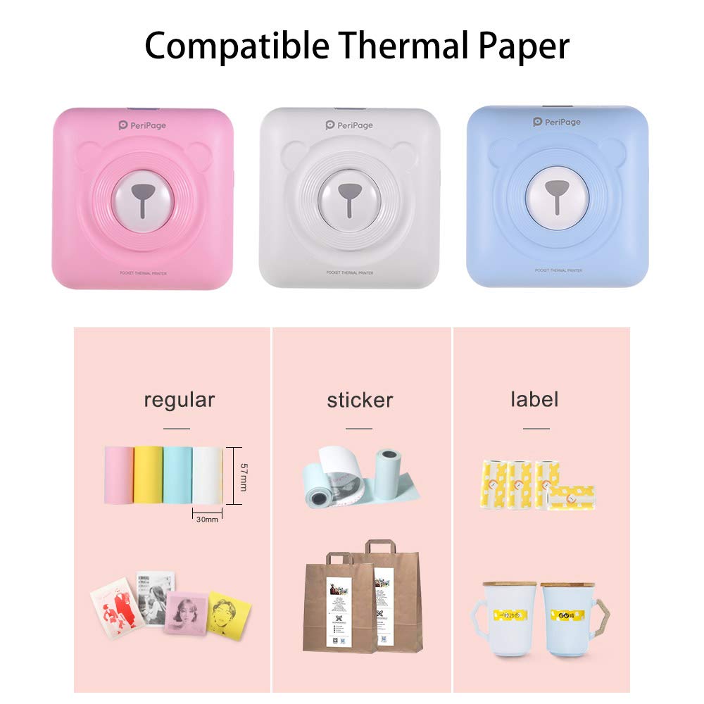 Peripage Foto Pocket Mini Thermische Printer 304 Dpi 58Mm Thermische Bluetooth Portable Mobiele Telefoon Printer Voor Android Ios