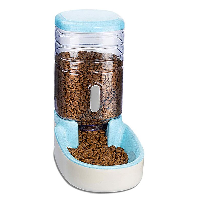 Pets Cats Dogs Automatic Waterer Water Dispenser 3.8 L or Food Feeder Pet Automatic Feeder MDJ998: feeding machine blue