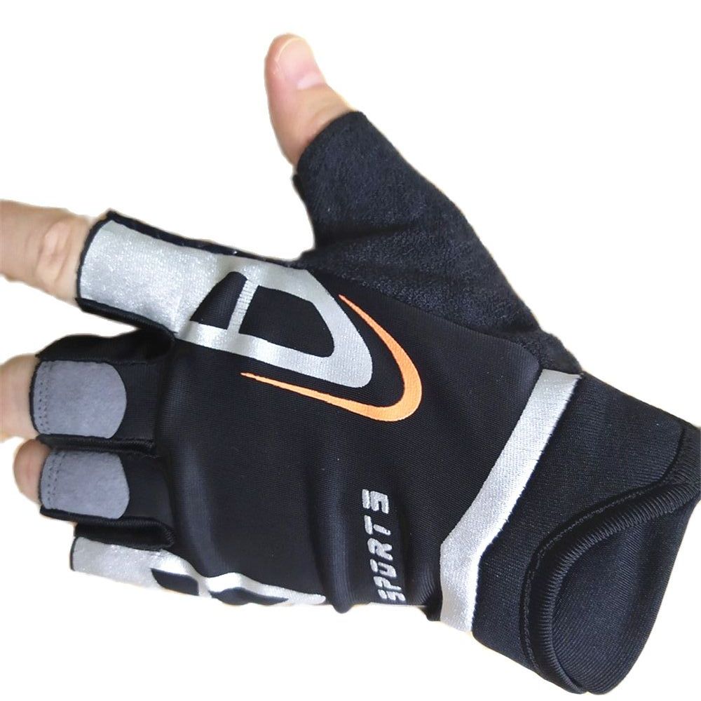 6-10T Halbe Finger Radfahren Handschuhe Mit Reflektierende Streifen Nacht Reiten Anti-Unterhose, strecken, freundlicher Handschuh Sport Für freundlicher