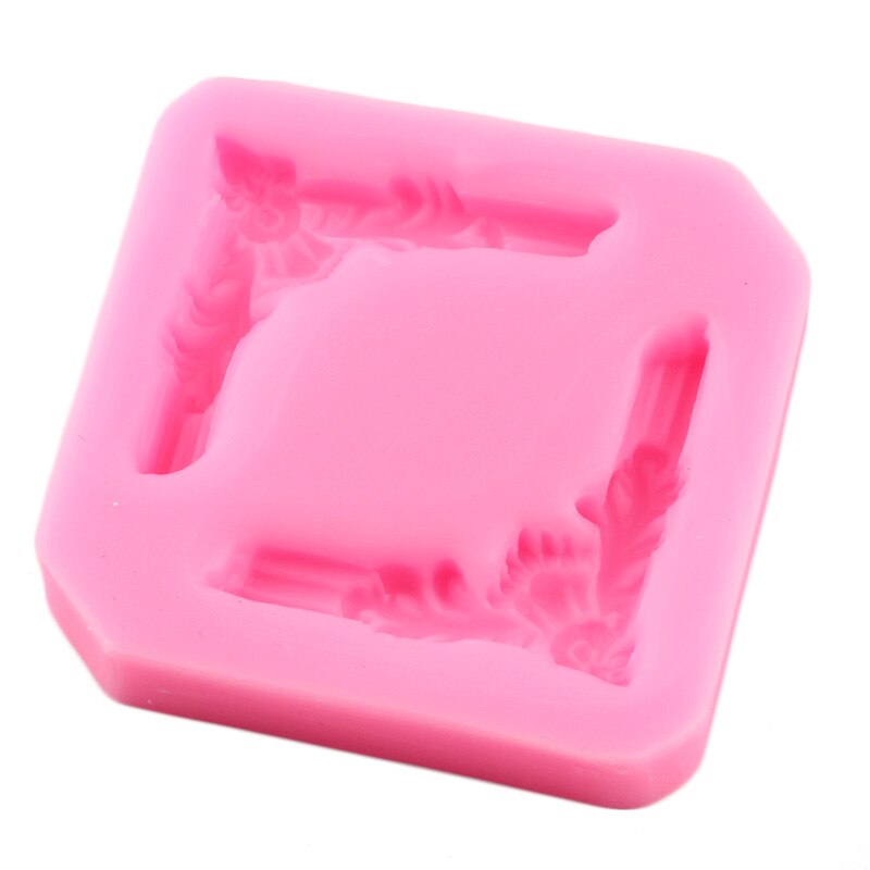 Moule en Silicone avec support d&#39;angle, style Baroque, Relief, bordure de gâteau, Fondant, outils de décoration, bonbons, résine, argile, chocolat, moules à gomme