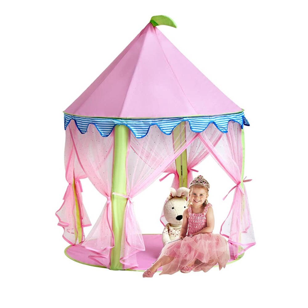 Baby Tent Children Princess Pink Castle Tents Portable Girls Indoor Outdoor Garden Folding Play Tent Kids Balls Pool Playhouse