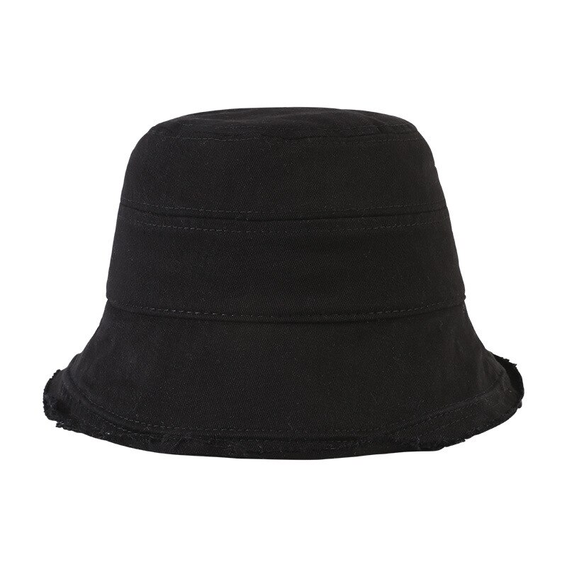 Sombrero de pescador vaquero para mujer, gorra de pescador plegable de ala ancha lavada, Estilo Vintage, turismo al aire libre, , novedad de verano: Black
