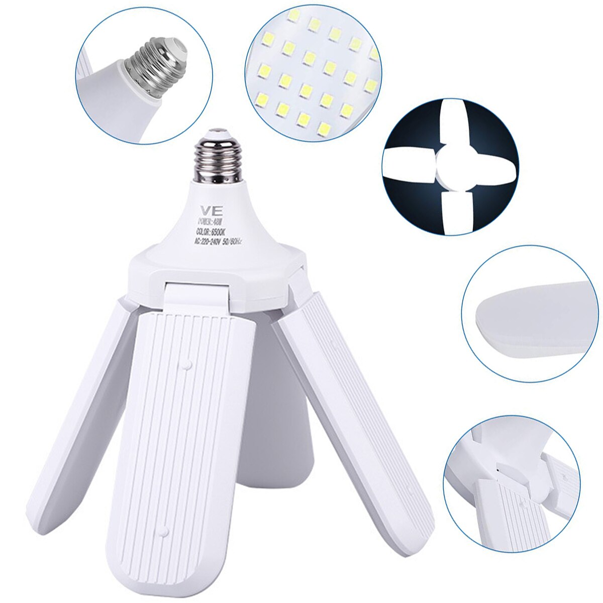 60w industriel belysning deformerbar lampe  e27 85-265v garagelampe, brugt i industriel kælder, høj industrilampe