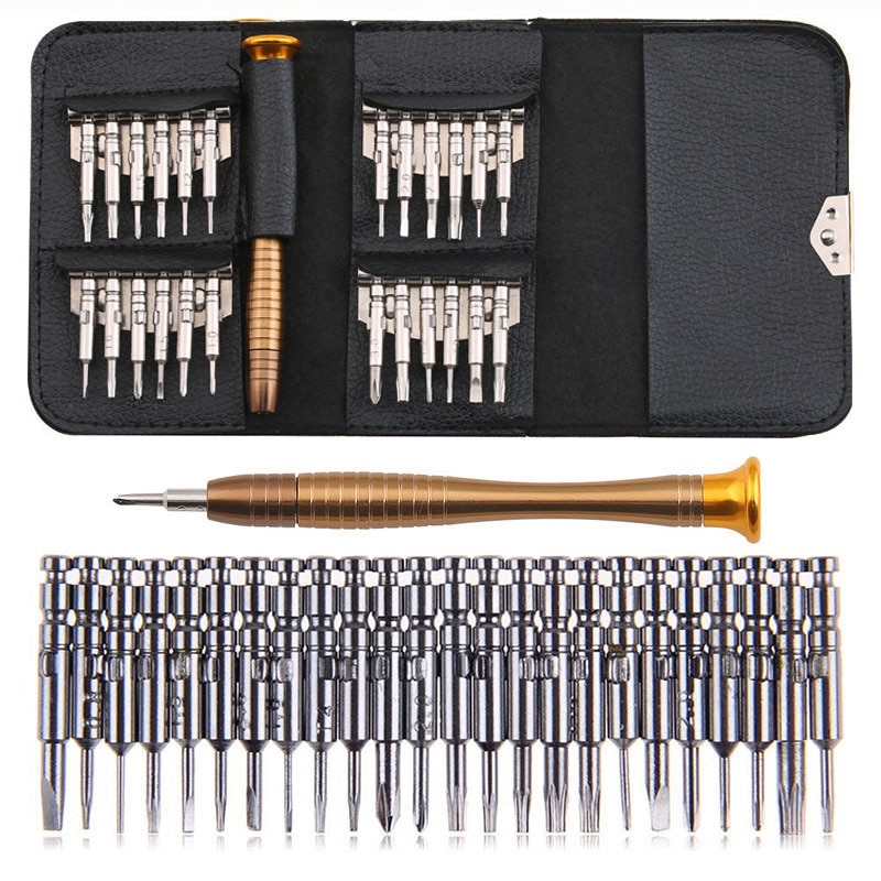 25in1 Magneet Bril Reparatie Tool Set Portemonnee Schroevendraaiers Tool Kits Pouch Eyewear Accessoires Voor Laptop Mobiele Telefoon Bril Horloge