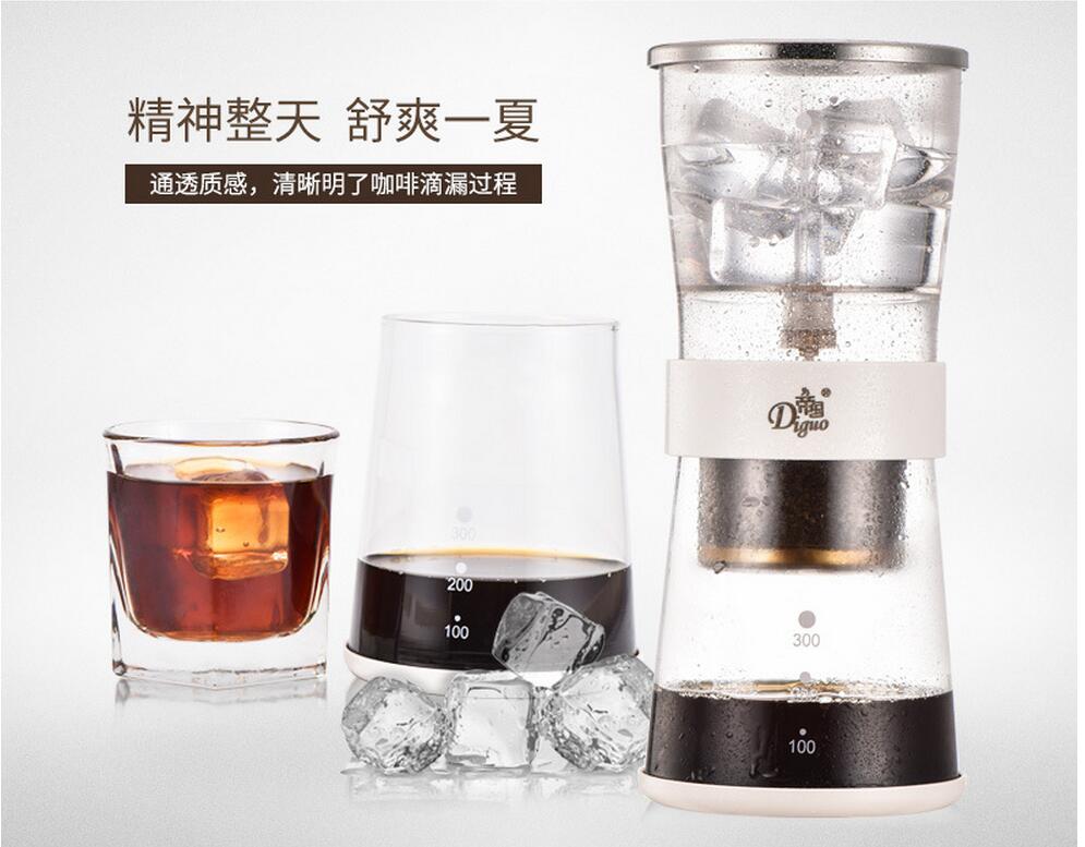 Cold Brew Coffee Dripper Adjustable Ice Drip Dripper with Glass Carafe Coffee Machine Drip Filter Pot