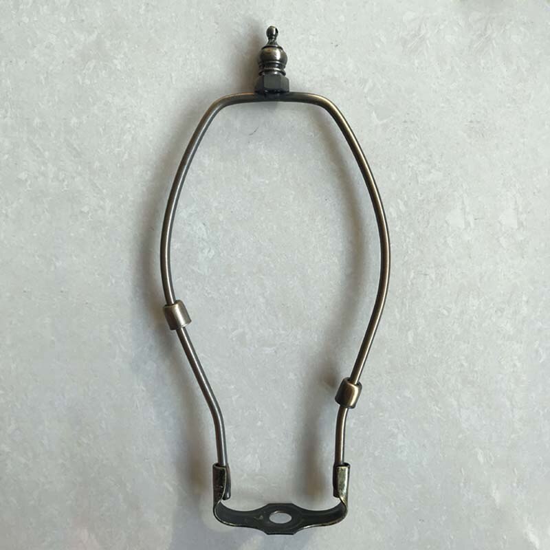 1PC Alloy Antique Bronze Plated Lamp Harp With Crown Finial Lampshade Bracket 6/7/8"/9inch Horn Frame Height 15/18/20/23CM