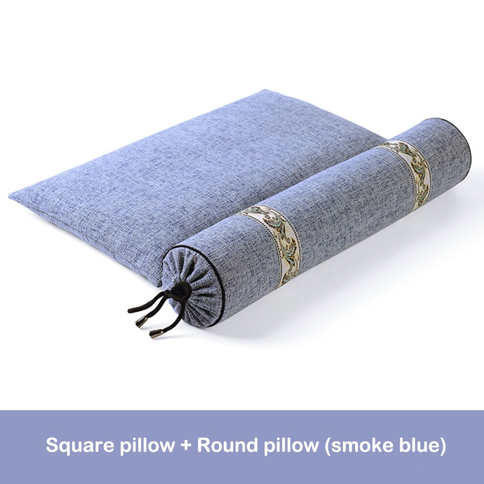 Buckwheat Cervical Pillow Orthopedic Recommendation Cervical Spine Traction Chinese Herbal Medicine Compress Neck Pillow: Buckwheat -Blue