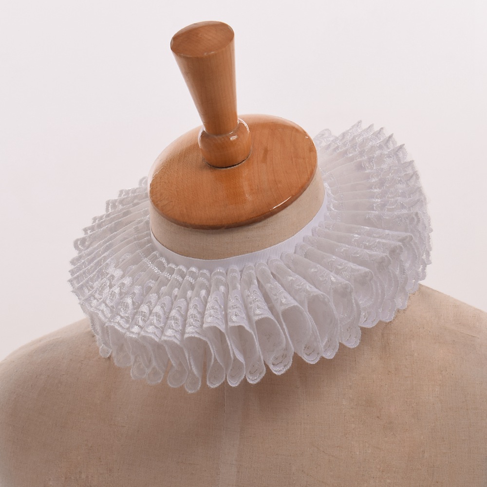 Viktorianischen Nacken Halskrause Spitze Kragen Handgemachte Renaissance Jahrgang Neuheit Elizabeth Kostüm Zubehör: Weiß
