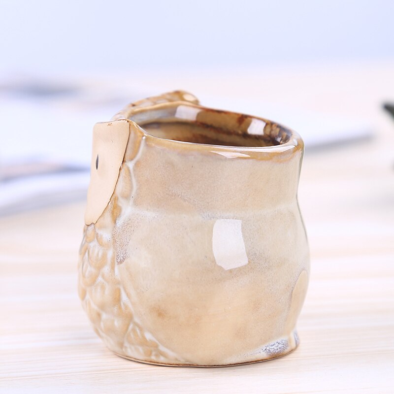 6 stk / sæt keramisk uglepotte saftige planter kaktus blomsterpotte beholder planter bonsai potter  h99f