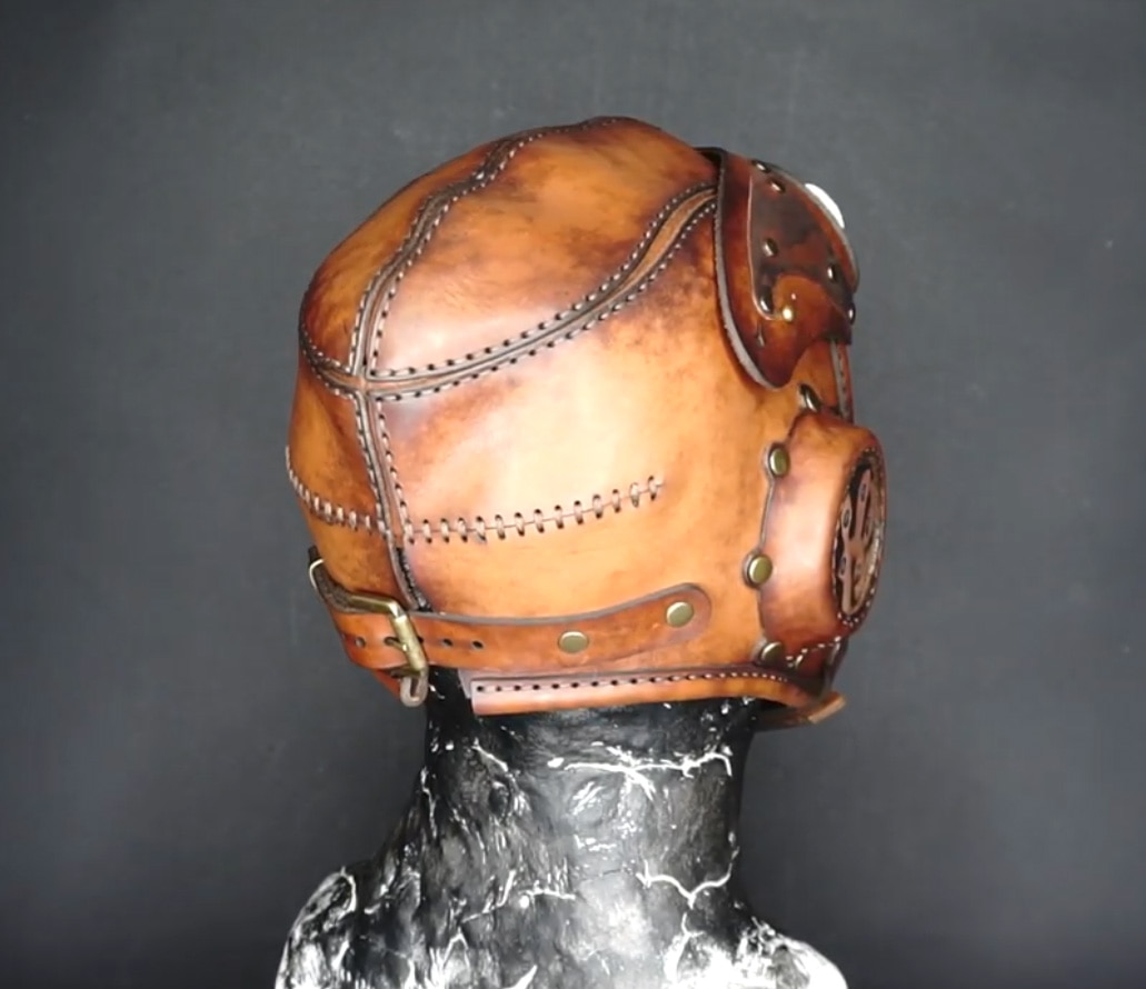 Steampunk hjälm pilot hatt manuell läder mönster ritning läder diy mönster mall