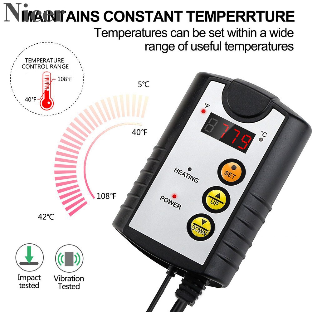 Temperature And Humidity Control Regulator Digital Display Sensor Plant Crawler Heating Pad Temperature Controller Instrument