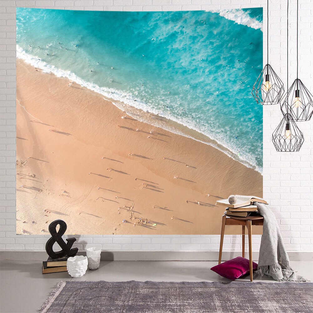 3D plage couverture vague Mandala tenture murale tapisserie paysage marin peinture à l'huile Yoga tapis de couchage Sandbeach voyage Camping tapis: 150x200cm / Pattern 9