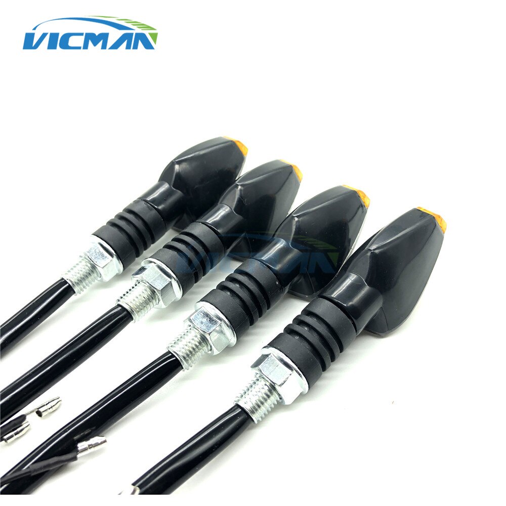 4 Stuks Motorcycle Universele Led Knipperlichten Korte Knipperlichten Indicator Oogkleppen Flashers Amber Kleur Accessoires