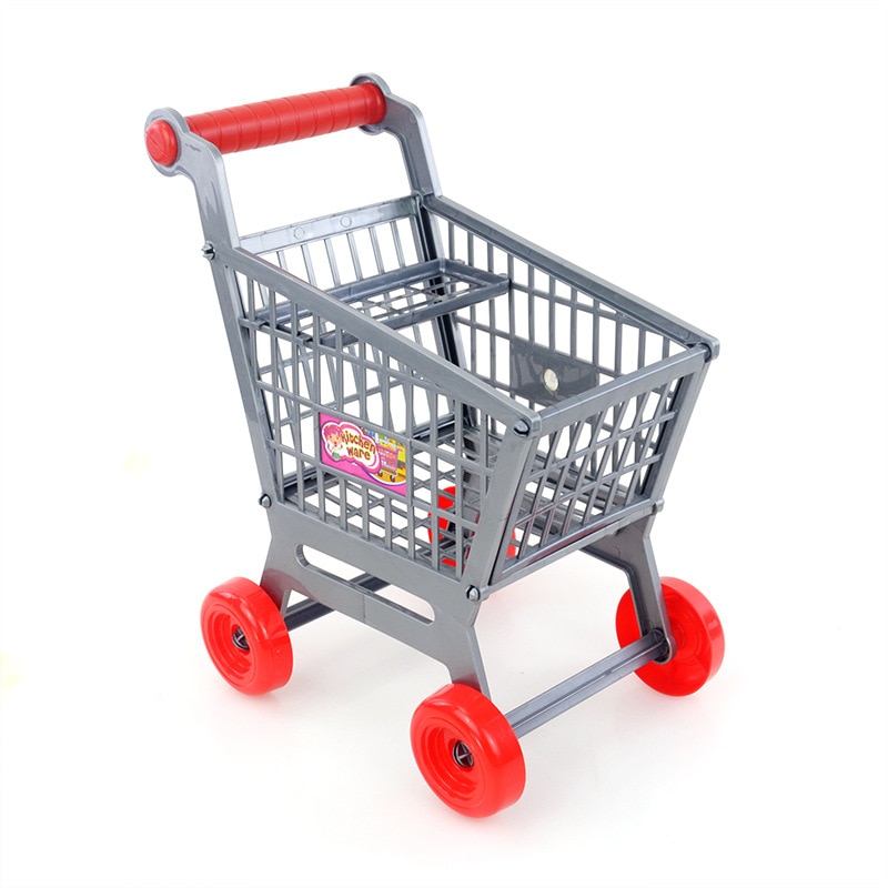 mini Supermarket Handcart Shopping Carts Toys Folding Mini Shopping Cart Basket Toys for Children