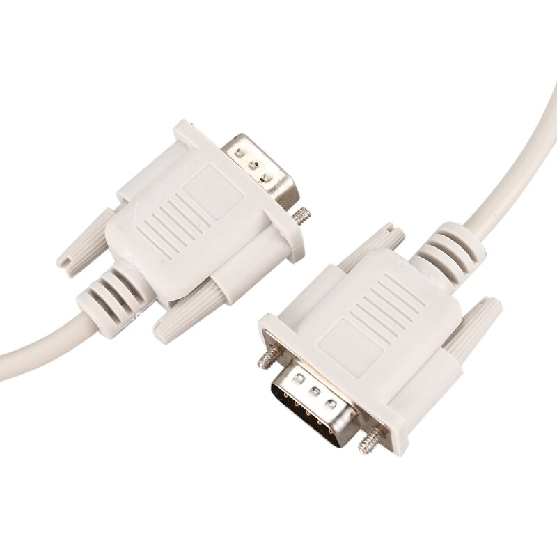 1.4M RS232 DB9 9 broches mâle vers VGA vidéo 15 broches mâle adaptateur câble gris clair
