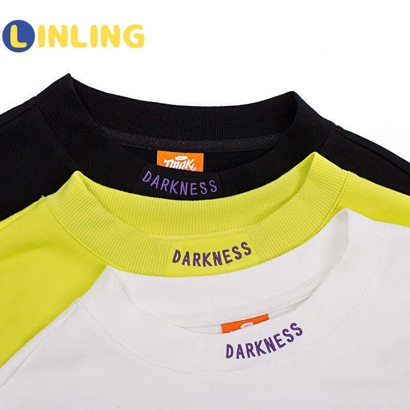 Linling o-hals casual actieve print kinderletter t-shirts kindersweatshirts voor jongens kleding hiphop streetwear  p248