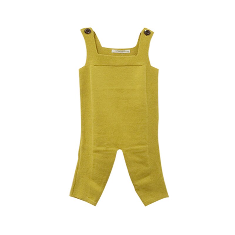 Mode Kinderen Bib Broek Meisjes En Jongens Gebreide Bib Broek 1-6years Kinderen Broek: yellow / 18m