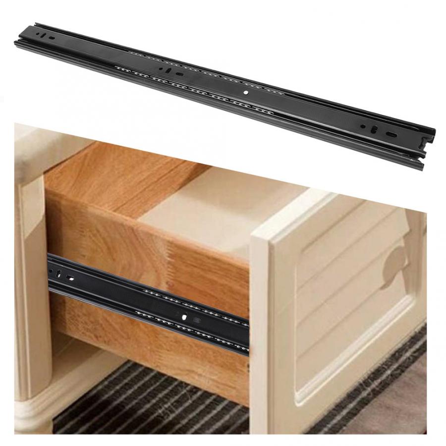 2Pcs12in 30cm Ball Bearing Drawer Slide Furniture Slide Steel Ball Bearing Slides 3 Sections Flexible Cabinet Drawer Sliding Rai