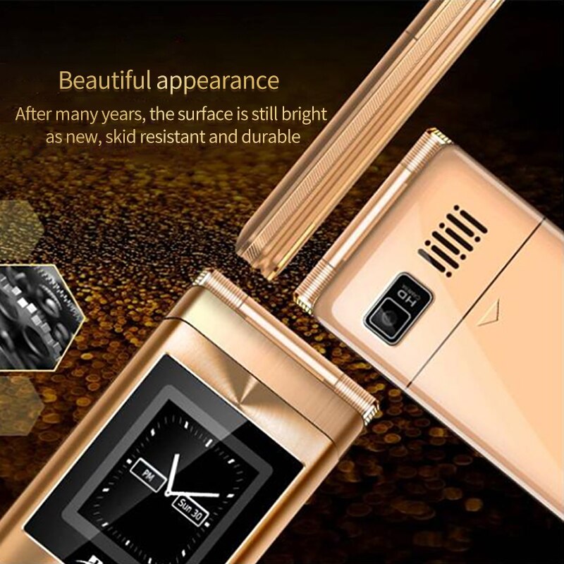 BLT Dual 2.8" Touch Screen Long Standby Big Russian Key Loud Sound Senior Flip Cell Mobile Phone For Old People P022