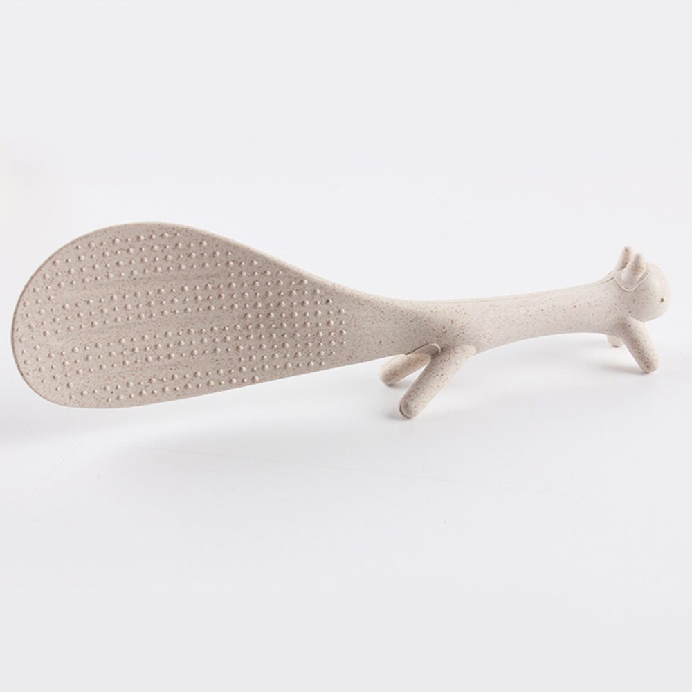Non-stick Rice Paddle with Squirrel-shaped Handle Standing Ladle Household Kitchen Tool(Green): As Shown