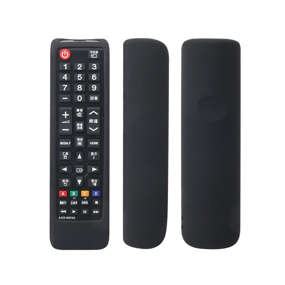 Protective Case Accessories TV Removable Remote Control Cover Dustproof Protector Durable Silicone Soft Solid Home For Samsung: Black