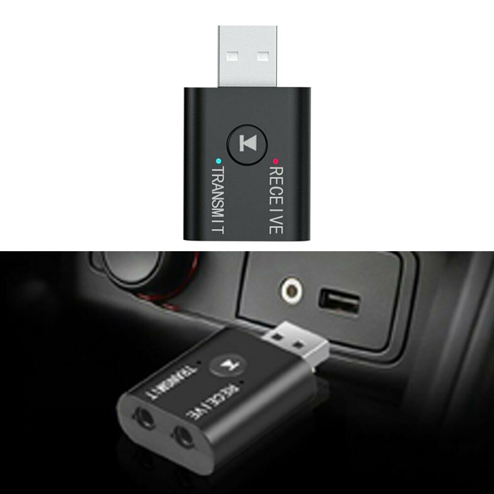 TR6 Bluetooth 5.0 Zender Ontvanger 2 In 1 Draadloze Audio 3.5Mm Usb Aux Adapter 3.5Mm Male-To-Male Audio Connector Voor Ipod