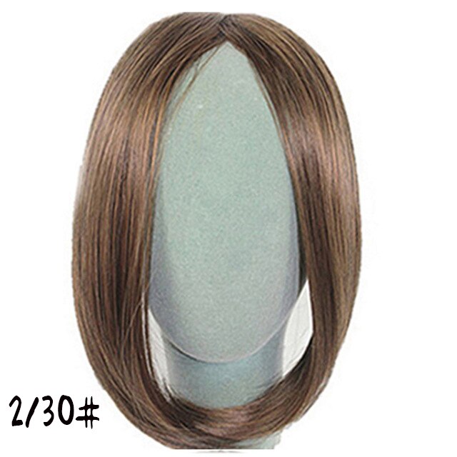 MANWEI longue frange Clip sur les cheveux avant Bang deux côtés frange Extension de cheveux naturel résistant à la chaleur synthétique frange morceau de cheveux: NC/4HL