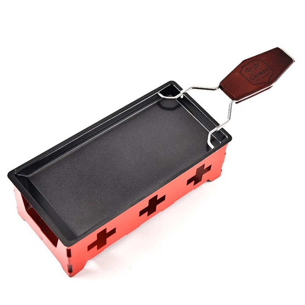grille ikke-pinne ostgriller sett mini grille ost bakt jern ovn smelteverk ost panne skuff kjøkkenutstyr: Rød