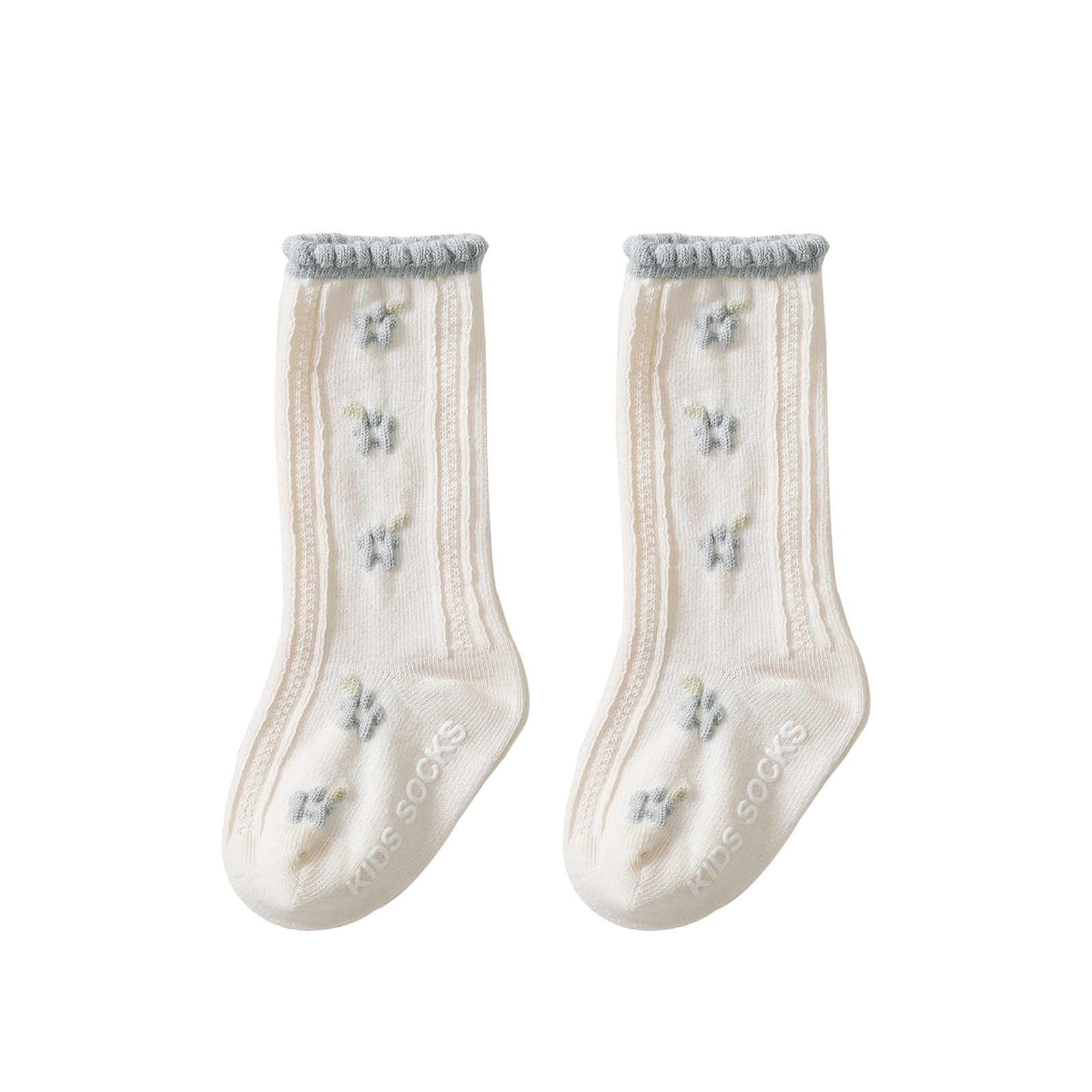Kids Meisjes Casual Kousen Borduren Bloem Patroon Siliconen Dot Antislip Bloem Kousen 0-5Years Oude: B / 1-3Years Old
